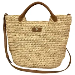美品 HELEN KAMINSKI ヘレンカミンスキー CASSIA S ラフィア2WAYバッグ ナチュラル レディース 古着 中古 USEDのサムネイル