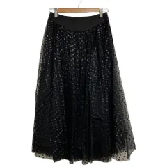 美品 BORDERS at BALCONY ボーダーズアットバルコニー TULLE DOTS SKIRT チュールロングスカート BD2311-3H-42 サイズ36 ブラック レディース 古着 中古 USEDのサムネイル