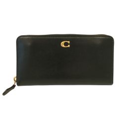 美品 コーチ 長財布 ウォレット レザー グリーン ティーローズ CH801 