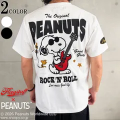 SNOOPY×Flag Staff PEANUTS ROCK‘N’ROLL TEE フラッグスタッフ スヌーピー 刺しゅう 半袖 Tシャツ 462030 ギター ピーナッツ ウッドストック 26SSのサムネイル