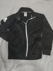 Adidas フード付き トラックジャケット O 黒 光沢 オールブラック 
