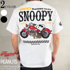 SNOOPY×Flag Staff PEANUTS RACING TEE フラッグスタッフ スヌーピー 刺しゅう 半袖 Tシャツ 462031 アメリカン バイク ピーナッツ ウッドストック 26SSのサムネイル