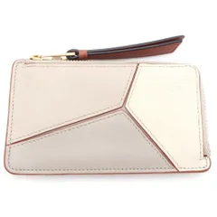 LOEWE (ロエベ) ロエベ パズル コイン カードケース コインケース 小物入れ アイボリー×ブラウン レザー ゴールド金具のサムネイル