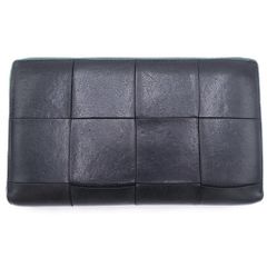 ボッテガ ヴェネタ マキシイントレチャート カセット 長財布 黒