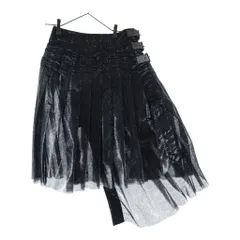 COMME des GARCONS (コムデギャルソン) 25SS ナイロンチュール箔プリント ベルテッドプリーツスカート ブラック レディース JO-S003のサムネイル