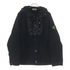 STONE ISLAND (ストーンアイランド) NYLON PANAMA WITH NEW SILK LIGHT GARMENT DYED ナイロン パナマ ボアライニング フーデッド ジャケット ブラック 811544021のサムネイル
