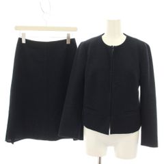 美品】セオリーリュクス スーツ ノーカラー スカート ネイビー 40