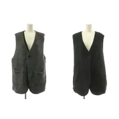 ネストローブ nest Robe 22AW wool boa reversible vest ウールボアリバーシブルベスト ジレ 麻 リネン F グレー 黒 ブラック 01223-1036 /KUのサムネイル