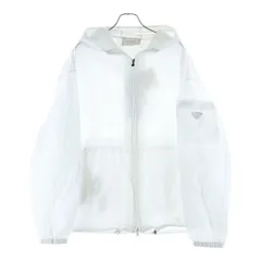 PRADA (プラダ) RE-NYLON リナイロン トライアングルロゴプレート フーデッドナイロンジャケット ジップアップブルゾン ホワイト SGC835のサムネイル
