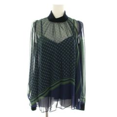 sacai サカイ 16AW ポリエステル 7分袖 ブラウス グリーン 1 - メルカリ