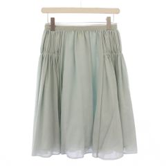 フォクシー シアーサーキュラースカート コットン シルク グリーン 38