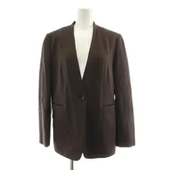 トゥモローランドコレクション TOMORROWLAND collection 23AW カルゼサーキュラー ノーカラージャケット 総裏地 38 茶 ブラウン 13-07-34-07752 /KUのサムネイル