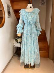 axes femme ラッフルフリル レース 花柄 ワンピース サックス 水色 axes femme ラッフルフリル レース 花柄 ワンピース サックス 水色