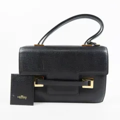 【美品】DELVAUX デルボー ハンドバッグ ブラック×ゴールド金具 レザー 本革 王室御用達ブランド レディース【EF31】のサムネイル