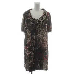 ヴィヴィアンタム VIVIENNE TAM ワンピース チュニック ミニ 半袖 2 黒 ブラック 赤 レッド 花柄 015-140238 /RRのサムネイル