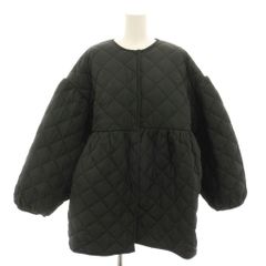 HUIT:新品未使用品】ベルスリーブペプラムキルティングコート 黒 