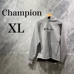 Champion メンズ L グレー パーカー スウェット ロゴ オーバーサイズ
