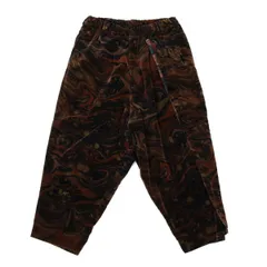 ヨウジヤマモト プールオムYohji Yamamoto POUR HOMME マーブルグラフィックプリントベルベットワイドテーパードパンツ 黒茶カーキ3のサムネイル