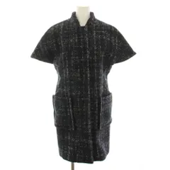 マルニ MARNI ノーカラーコート アウター 半袖 チェック柄 38 グレー 紺 ネイビー 黒 ブラック I10CPMAI24A00TW356 /YTのサムネイル