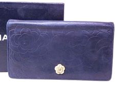 CHANEL シャネル カメリア 二つ折り 長財布 ラムスキン ボルドー