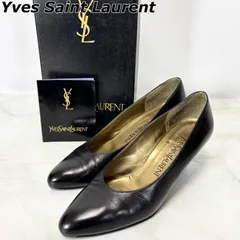 イヴサンローラン Yves Saint Laurent パンプス 本革 レザー ブラック 36(23.0cm相当) 箱付き 日本製