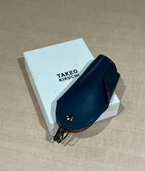 【TAKEO KIKUCHI】タケオキクチ　レザー　キーケース　ネイビーのサムネイル