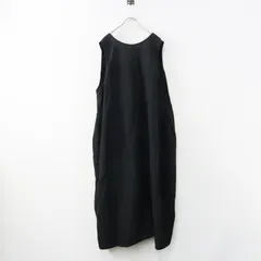 2022SS ネストローブ nest Robe ブラックリネンバックVネックノースリーブワンピース F‖ブラック ドレス ロング フレア【2400014963021】