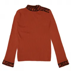 ジャンポールゴルチエ オムJean Paul GAULTIER HOMME ロゴパイピングリブニットセーター オレンジ黒48のサムネイル