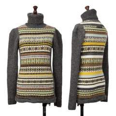 ジャンポールゴルチエ ファムJean Paul GAULTIER FEMME フロントフェアアイルタートルネックニットセーター グレーマルチ40のサムネイル