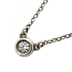 極美品】ティファニー バイザヤード ネックレス 1Pダイヤ AG925 箱付