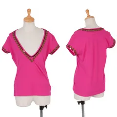 ジャンポールゴルチエファムJean Paul GAULTIER FEMME スパンコールブレードVネックストレッチTシャツ ピンク40のサムネイル