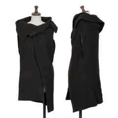 コムデギャルソンCOMME des GARCONS 縮絨ジャガードノースリーブハイネックジャケット 黒M位のサムネイル