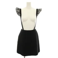 ボーダーズアットバルコニー BORDERS at BALCONY サスペンダーミニスカート SUSPENDER MINI SKIRT ジャンパースカート フレア フリル ボーダー 36 黒 ブラック 白 ホワイト BD2411-3H-14 /YTのサムネイル