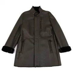 アルマーニ コレッツォーニ ARMANI COLLEZIONI ラムレザームートンコート 茶黒54のサムネイル