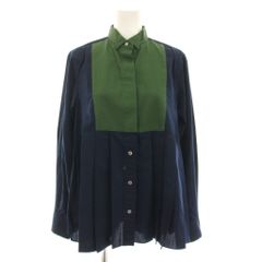 極美品　sacai サカイ　バックプリーツ　長袖シャツ　ブラック 17年製　2 極美品 sacai サカイ バックプリーツ 長袖シャツ ブラック 17年製 2
