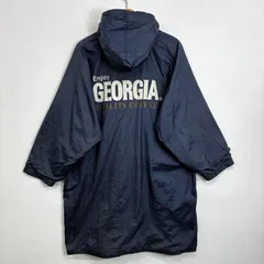 GEORGIA ジョージア ナイロン ジャケット フード付き スナップボタン ライト アウター バック ロゴ 企業 古着 VINTAGE ネイビー系 F ノベルティ E702のサムネイル