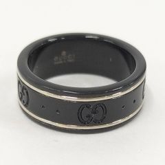 GUCCI GGマークアイコン ブラックセラミック リング 木子洋愛用 17号 