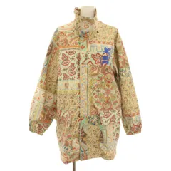 エトロ ETRO キューブ CUBE ロゴパッチワークプリントジャケット ナイロンジャケット アウター ロゴプリント 総柄 42 ベージュ 赤 レッド 221-19100-1826 /YTのサムネイル