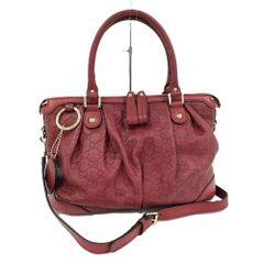 GUCCI スーキー グッチシマ レザー ハンドバッグ ダークブラウン