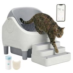 新品】自動猫トイレ 大型 多頭飼い 自動清掃 臭い漏れ防止 スマホ管理