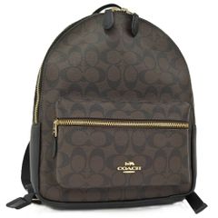 極美品 COACH チャーリー バックパック シグネチャー ブラウン - メルカリ