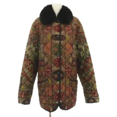 エトロ ETRO キルティングジャケット アウター フェイクファー 絹 シルク ペイズリー柄 ヴィンテージ M 赤 レッド 黒 ブラック 53-11408-9062 /YTのサムネイル