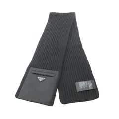 プラダ PRADA マフラー Re-Nyion 三角プレート UMS354 ウール ナイロン マフラー メンズ 未使用のサムネイル