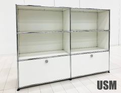 取付無料！USMハラー 2列3段 ピュアホワイトオープンシェルフ サイド