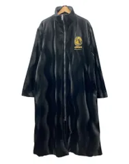 ヴェルサーチ VERSACE Velour Long Jacket ベロア ロング ジャケット ジップアップ ロングガウン 裏キルティング アウター 刺繍 黒 ジャケット ロゴ ブラック 104MT-3204のサムネイル