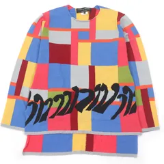 極美品□COMME des GARCONS HOMME PLUS コムデギャルソンオムプリュス PK-N005 AD2022 カラーブロック 薄手 ロングスリーブニット セーター マルチカラー S 日本製 正規品 メンズのサムネイル