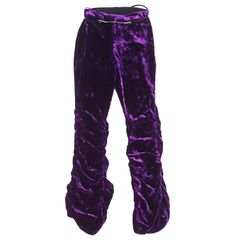 極美品 ハンガー付 GUCCI 675762 ベルベット フレアパンツ 黒 40