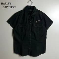 HARLEY DAVIDSON 2007 00s y2k archive W's Western shirts S ハーレーダビッドソン ステッチ ウエスタンシャツ 半袖 レディース 平成 ギャルのサムネイル