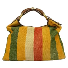 GUCCI(グッチ) ハンドバッグ ホースビット 114900 オレンジ×レッド×マルチ ストライプ レザー