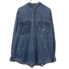 90s Calvin Klein Jeans 長袖 デニムシャツ L ブルー カルバンクライ ジーンズ ボタン 胸ポケット 90年代 カジュアル 春物 a805-6492のサムネイル